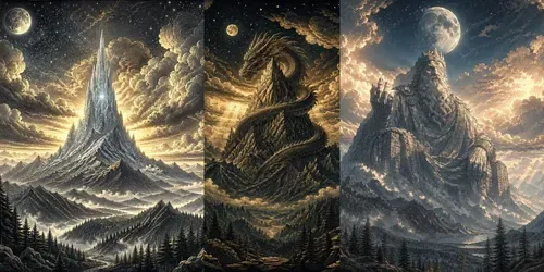 Dreamlike Celestial Mountain Landscapes generated by chatgpt-image