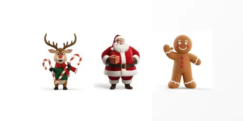 Vintage 3D Christmas Mascots generated by leonardo
