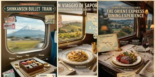 Vintage Train Travel Food Infographics generated by gemini-image