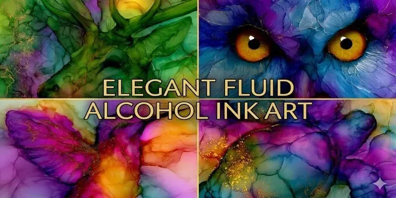 Elegant Fluid Alcohol Ink Art generated by undefined