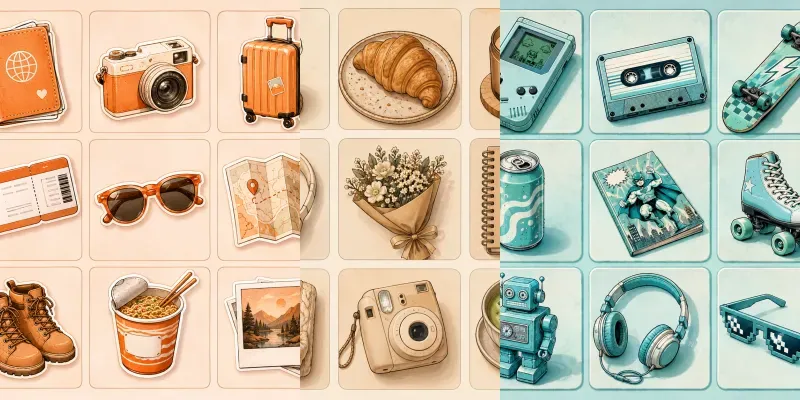 3x3 Aesthetic Object Grid generated by undefined