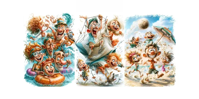Chaotic Family Vacation Scenes generated by undefined