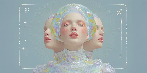 Iridescent Dreamcore Portrait Art generated by midjourney