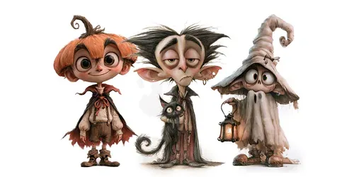 Funny Halloween Character Clipart Tshirts generated by midjourney