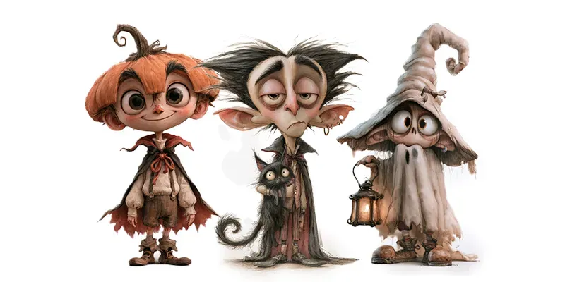 Funny Halloween Character Clipart Tshirts