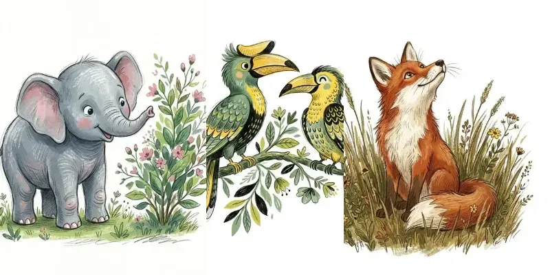 Whimsical Textured Animal Illustrations generated by undefined