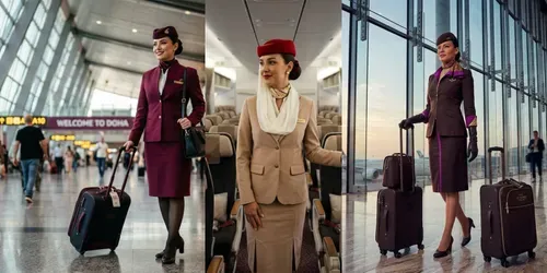 Cinematic Flight Attendant Lives generated by gemini-image