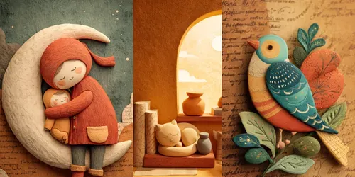 Storybook Clay Junk Journals generated by midjourney
