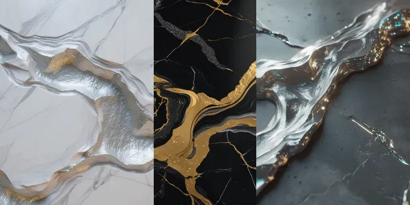 Ethereal Liquid Gold Marble Textures generated by undefined