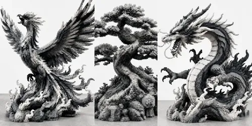 Legostyle Ink Sculptures generated by chatgpt-image
