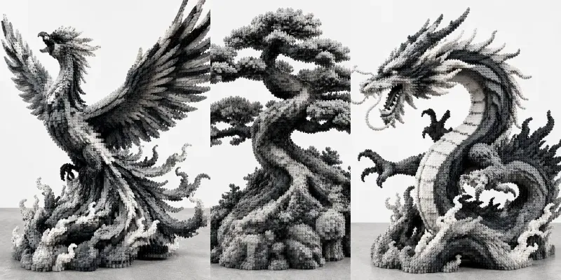 Legostyle Ink Sculptures generated by undefined
