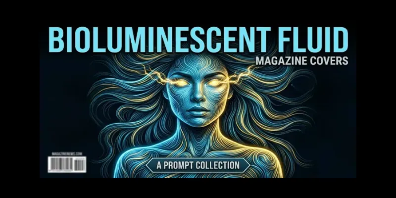 Bioluminescent Fluid Magazine Covers generated by undefined