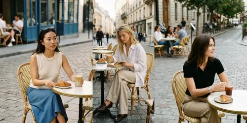 Y2k Cafe Terrace Paris Street Aesthetics generated by gemini-image