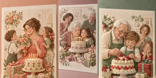 Embossed Birthday Keepsake Cards generated by chatgpt-image
