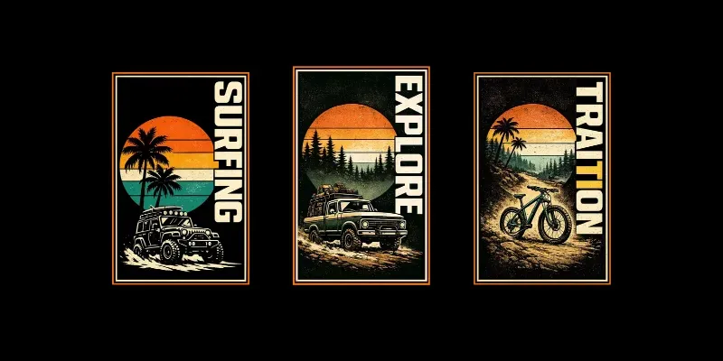 Vintage Adventure Vehicle Tshirt Designs generated by undefined
