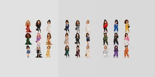 9 Kawaii Women Grid Tshirts generated by chatgpt-image