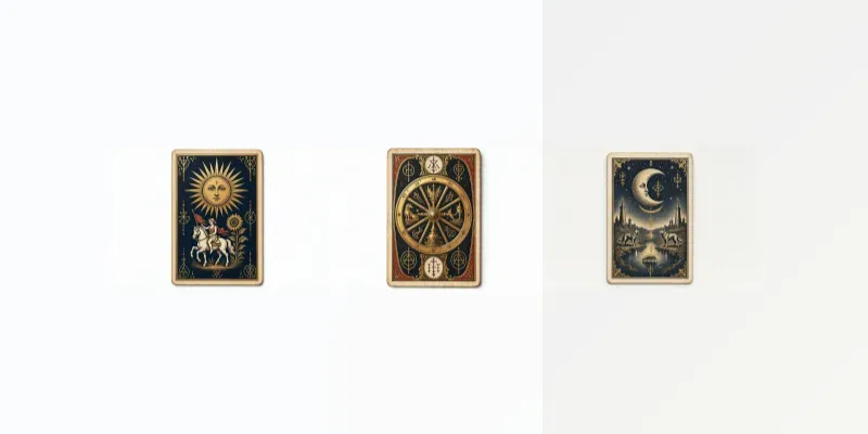 Mystical Vintage Tarot Card Art