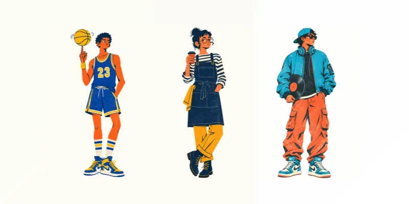 Retro Risograph Streetwear Characters