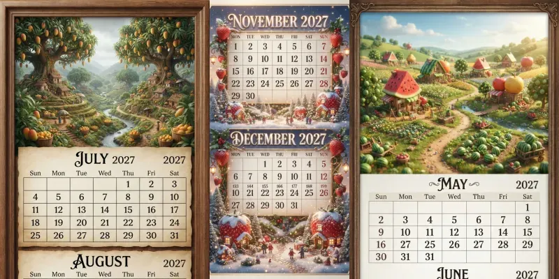 Cinematic Fruits Village 2027 Calendars