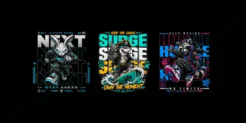 Urban Mascot Typography Tshirt Collections generated by chatgpt-image