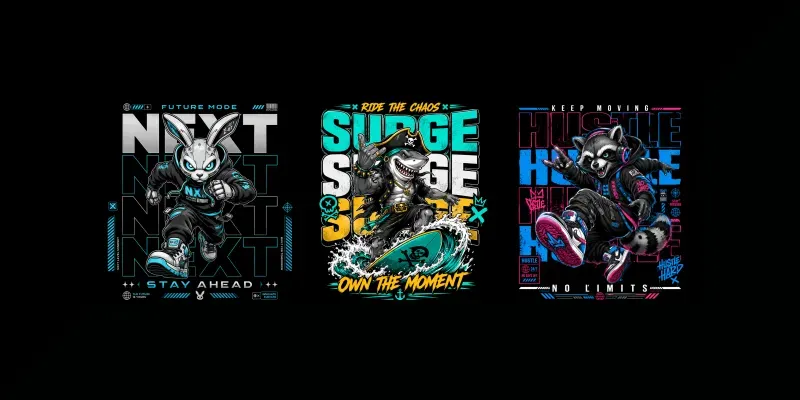 Urban Mascot Typography Tshirt Collections generated by undefined