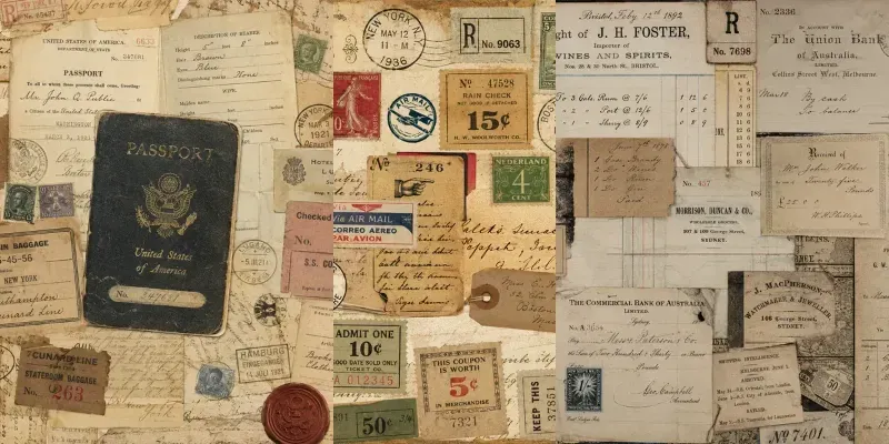 Vintage Ephemera Collages generated by undefined
