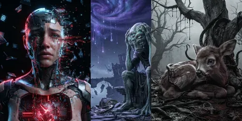 3D Nightmare Sorrow Art generated by gemini-image