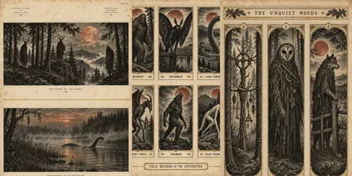 Cryptid And Folklore Engraving Sheets generated by chatgpt-image