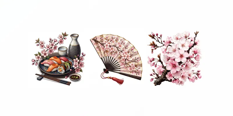 Japanese Sakura Tshirt Designs generated by undefined