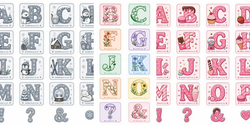 Alphabet Letter Sticker Sheets generated by undefined