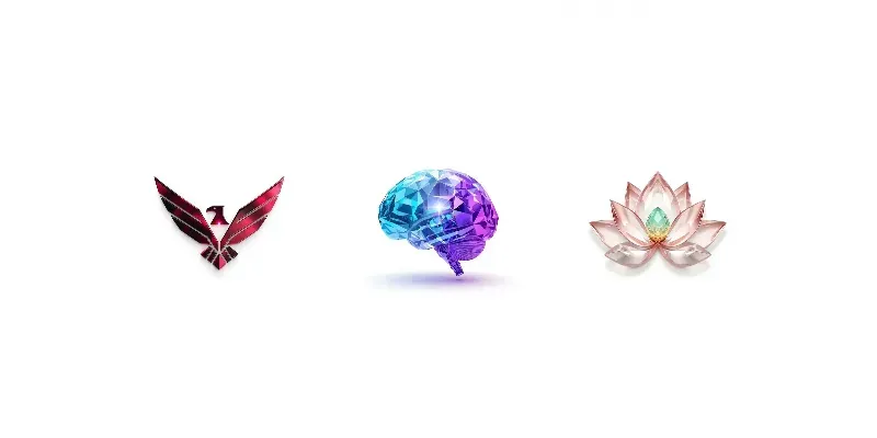Logos 3D Lucid Glassmorphism