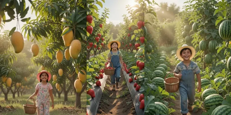 Cinematic Giant Harvest Children generated by undefined