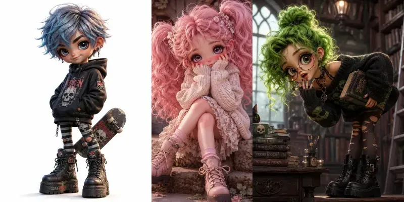 Whimsical Bigeyed Flirty Doll Character generated by undefined