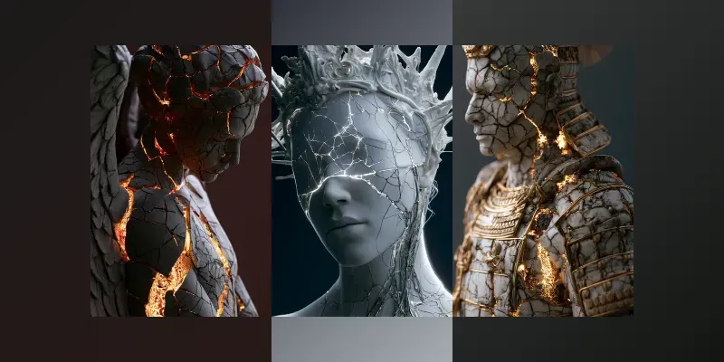 Dark Fantasy Kintsugi Characters generated by undefined