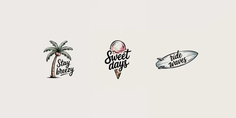 Hand Drawn Summer Tshirt Designs generated by undefined