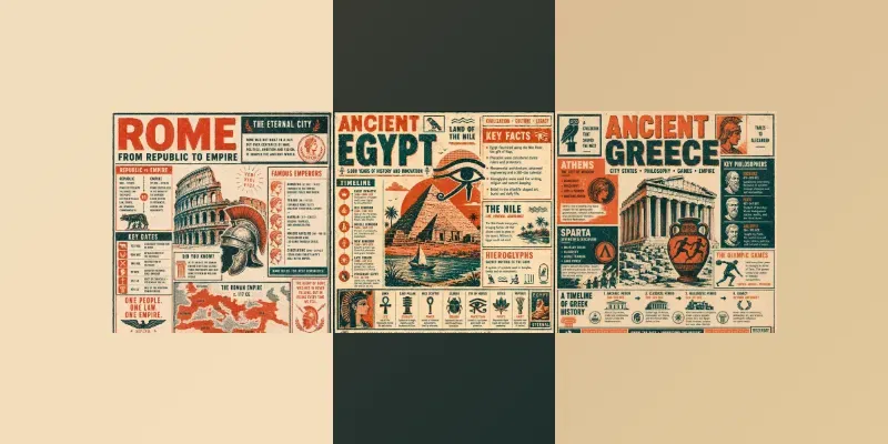 Ancient Civilizations Infographics generated by undefined