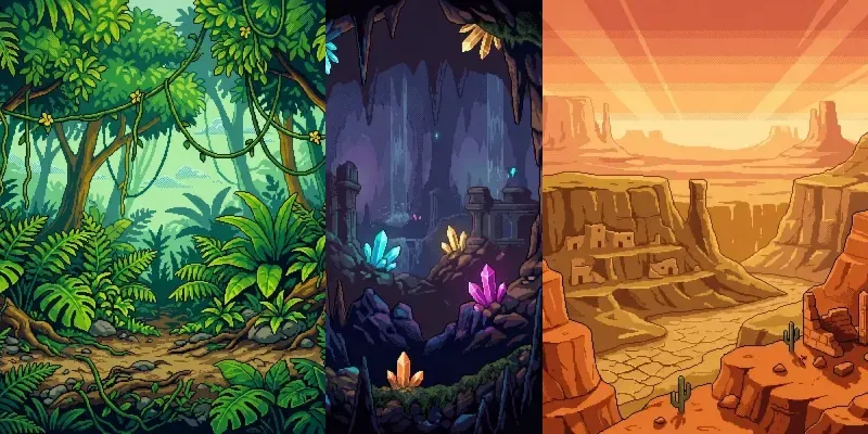 2D Pixel Art Game Texture Backgrounds generated by undefined