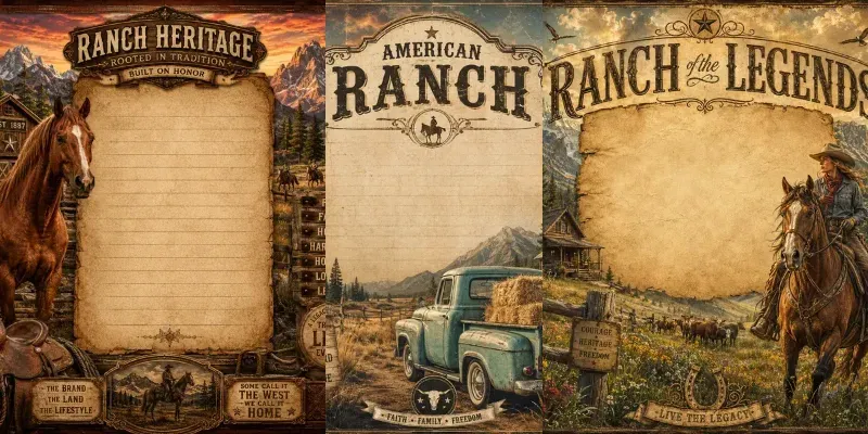 Western Ranch Heritage Posters generated by undefined