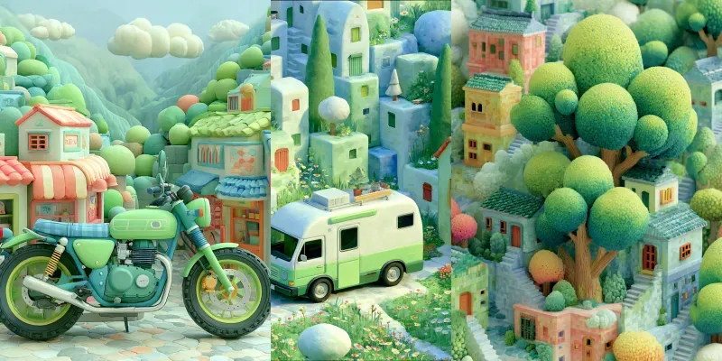 Clay Pastel Storybook Diorama Charms generated by undefined