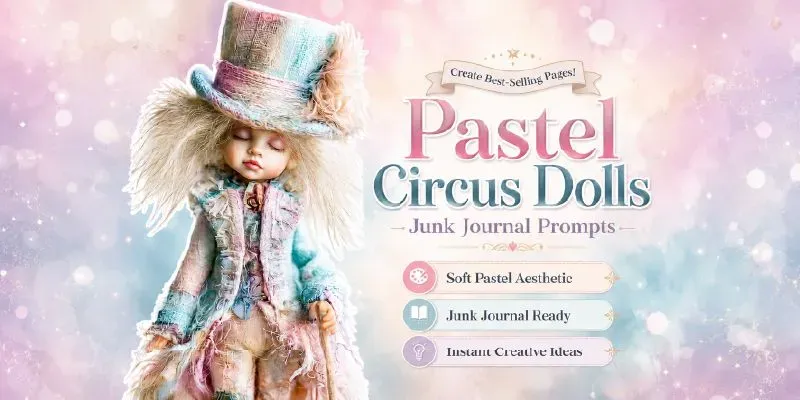 Pastel Circus Dolls Junk Journals generated by undefined