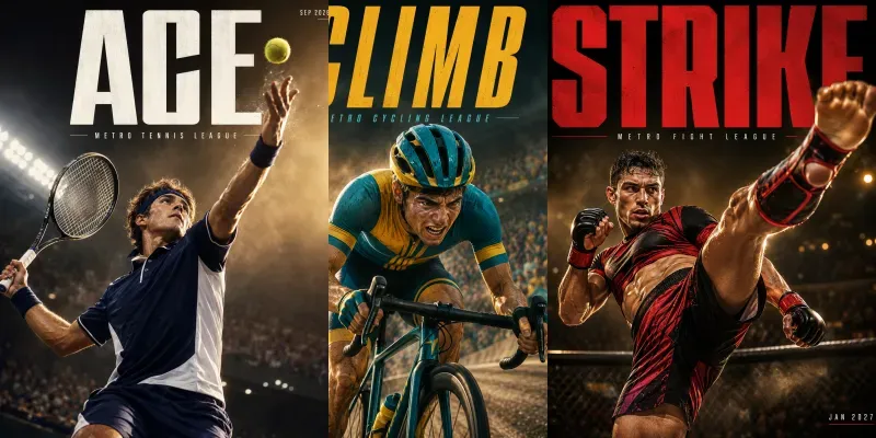 Cinematic Sport Action Posters generated by undefined