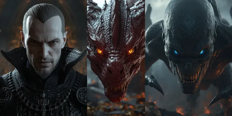Cinematic Dark Fantasy Monster Portraits generated by undefined