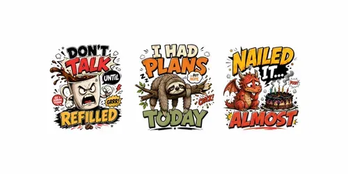 Whimsical Cartoon Quote Tshirts generated by chatgpt-image