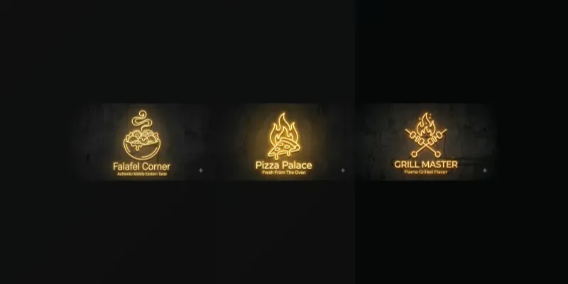 Luxury Neon Restaurant Logos  generated by undefined