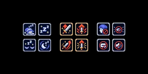 8bit RPG Buff Debuff Status Icons generated by chatgpt-image