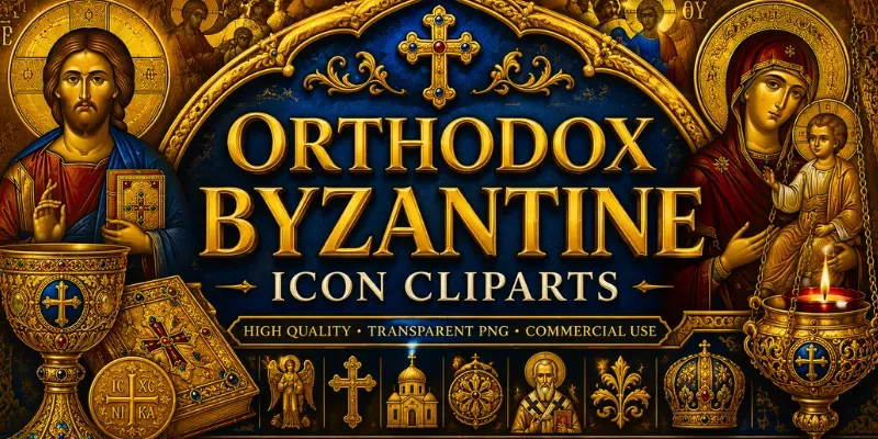 Orthodox Byzantine Icon Cliparts generated by undefined