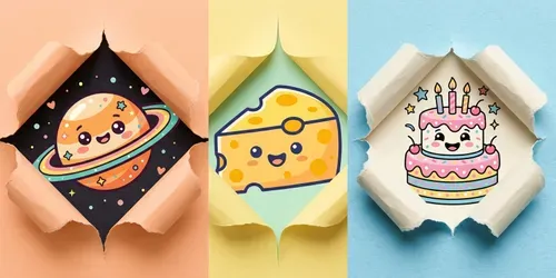 Cut Paper Diamond Kitsch Scenes generated by gemini-image