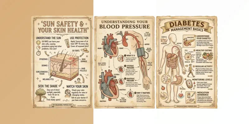 Vintage Patient Education Posters generated by undefined