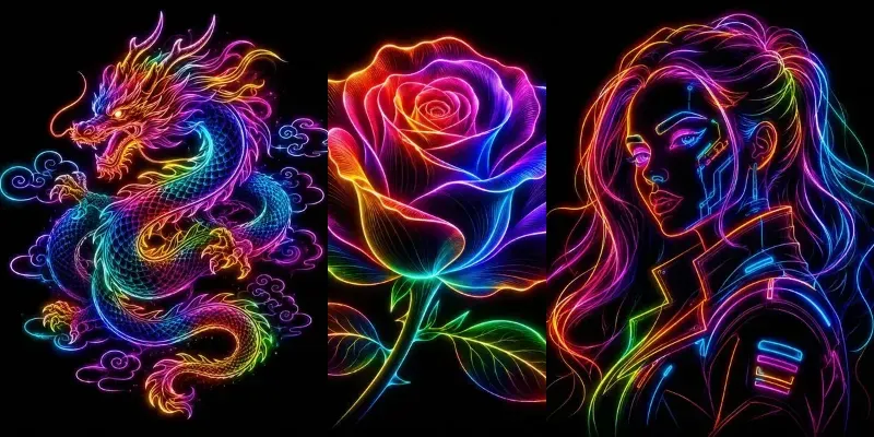 Neon Glow Line Art Creators generated by undefined