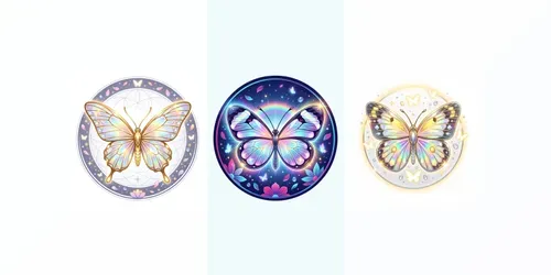 Modern Glowing Butterfly Emblems generated by gemini-image